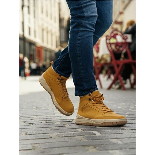 Sinsay - Ocieplane sneakersy za kostkę - żółty - id: 993GP-17X - marki Sinsay - 186762431 Sinsay - Ocieplane sneakersy za kostkę - żółty ze sklepu Sinsay w kategorii Buty zimowe męskie - zdjęcie 186762431