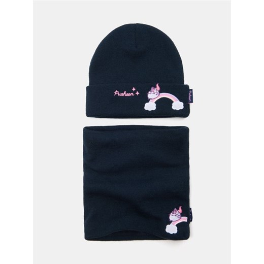 Sinsay - Zestaw: Czapka i komin Pusheen the Cat - granatowy - id: 996FT-59X - marki Sinsay - 186762432 Sinsay - Zestaw: Czapka i komin Pusheen the Cat - granatowy ze sklepu Sinsay w kategorii Czapki dziecięce - zdjęcie 186762432
