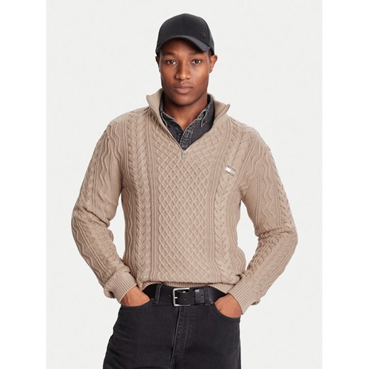 Tommy Jeans Sweter DM0DM22103 Brązowy Regular Fit ze sklepu MODIVO w kategorii Swetry męskie - zdjęcie 186762762