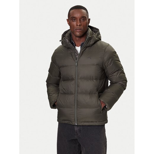 Calvin Klein Jeans Kurtka puchowa LV04RC518G Khaki Regular Fit ze sklepu MODIVO w kategorii Kurtki męskie - zdjęcie 186762764