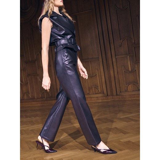 Mohito - Spodnie z szeroką nogawką - ciemny fiolet ze sklepu Mohito w kategorii Spodnie damskie - zdjęcie 186763422