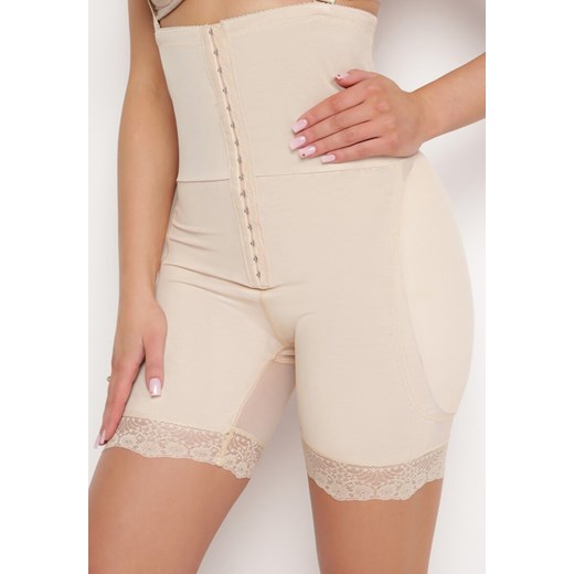 Beżowe Majtki Modelujące z Wysokim Stanem i Push-Upem Venalsse ze sklepu born2be.pl w kategorii Bielizna wyszczuplająca - zdjęcie 186763470