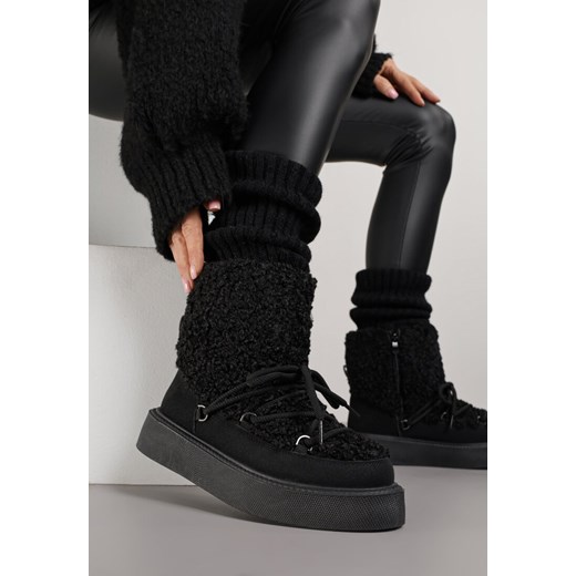 Czarne Śniegowce z Futerkiem Typu Teddy Allere ze sklepu renee.pl w kategorii Śniegowce damskie - zdjęcie 186764031