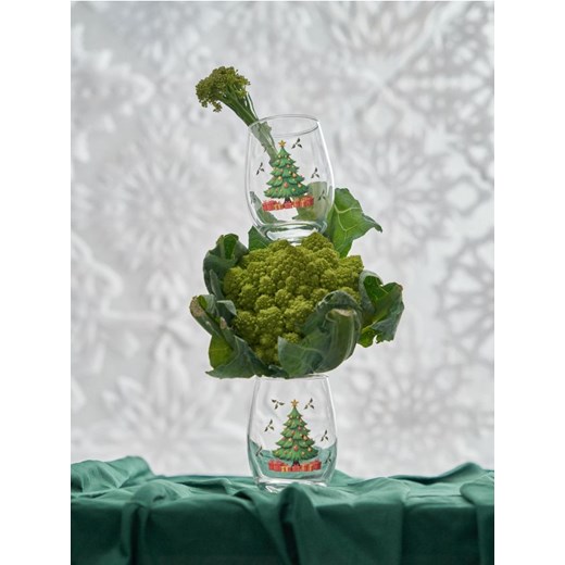 Sinsay - Świąteczne szklanki z motywem choinki 2 pack - wielobarwny ze sklepu Sinsay w kategorii Szklanki - zdjęcie 186764534