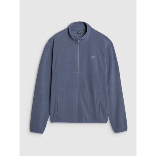 Męski polar rozpinany bez kaptura 4F 4FWSS25TFLEM320 - granatowy ze sklepu Sportstylestory.com w kategorii Bluzy męskie - zdjęcie 186767280