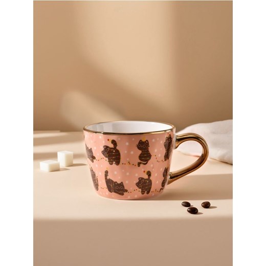 Sinsay - Ceramiczny kubek świąteczny ze złotymi detalami - czarny - id: 059GI-99X - marki Sinsay - 186767790 Sinsay - Ceramiczny kubek świąteczny ze złotymi detalami - czarny ze sklepu Sinsay w kategorii Kubki - zdjęcie 186767790