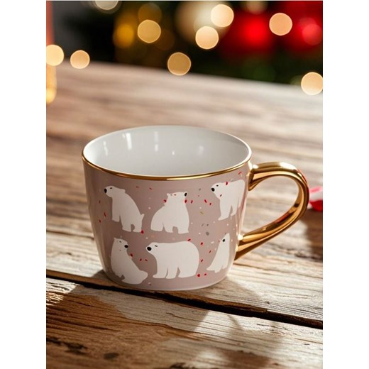 Sinsay - Ceramiczny kubek świąteczny ze złotymi detalami - wielobarwny - id: 059GI-MLC - marki Sinsay - 186767791 Sinsay - Ceramiczny kubek świąteczny ze złotymi detalami - wielobarwny ze sklepu Sinsay w kategorii Kubki - zdjęcie 186767791