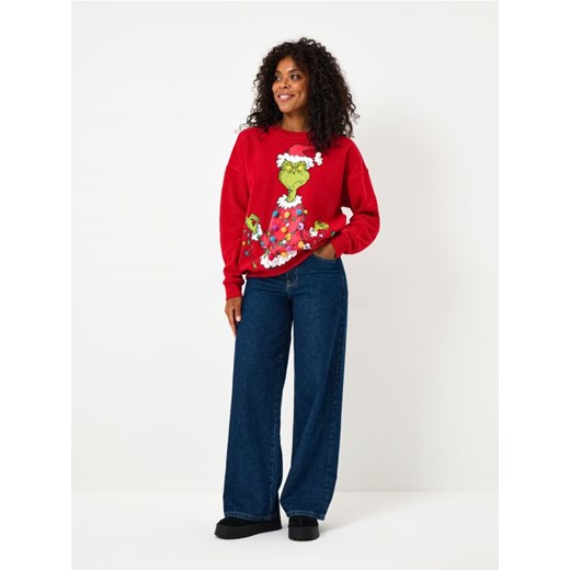 Sinsay - Bluza crewneck z motywem świątecznym - czerwony ze sklepu Sinsay w kategorii Bluzy damskie - zdjęcie 186767794