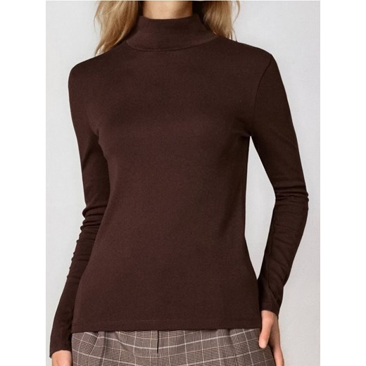 Sinsay - Bluzka z długim rękawem - brązowy Sinsay L Sinsay