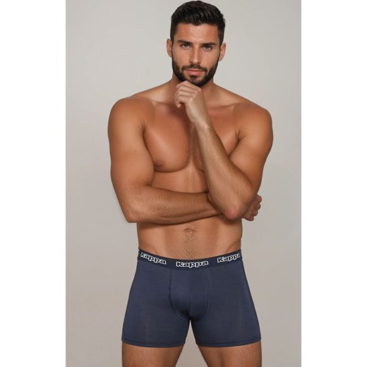 2-pack bokserki męskie bawełniane granatowe z logowaną gumą Kappa K1211, Kolor granatowy, Rozmiar 2XL, Kappa ze sklepu Primodo w kategorii Majtki męskie - zdjęcie 186769542