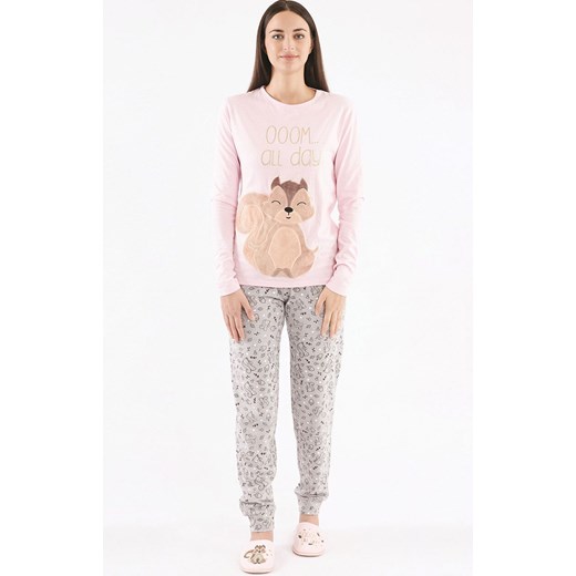 Długa piżama damska różowo-szara CHIC, Kolor różowo-szary, Rozmiar XL, Sorbetto ze sklepu Primodo w kategorii Piżamy damskie - zdjęcie 186769554