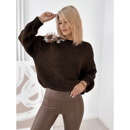 sweter simao brązowy one size ze sklepu UBRA w kategorii Swetry damskie - zdjęcie 186770150