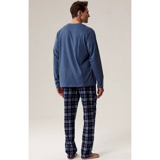 Atlantic długa piżama męska NMP-393-NIE_NIEC, Kolor granatowo-niebieski, Rozmiar L, ATLANTIC ze sklepu Intymna w kategorii Piżamy męskie - zdjęcie 186770210