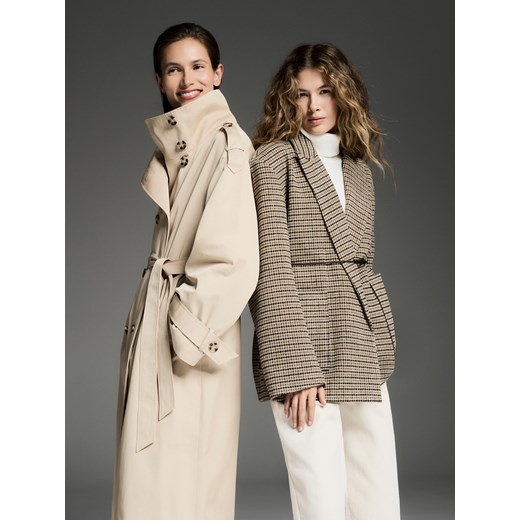 Reserved - Marynarka w pepitkę z paskiem - wielobarwny ze sklepu Reserved w kategorii Marynarki damskie - zdjęcie 186772650