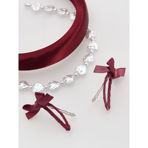 Reserved - Zestaw opaska i spinki - bordowy Reserved ONE SIZE Reserved