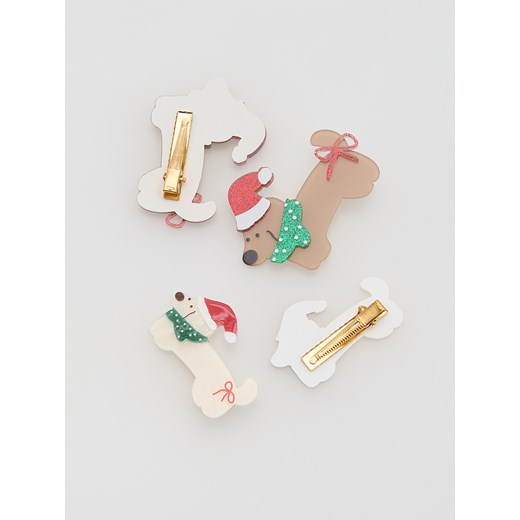 Reserved - Świąteczne spinki do włosów 4-pak - wielobarwny Reserved ONE SIZE Reserved