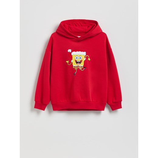 Reserved - Bawełniana bluza SpongeBob - czerwony ze sklepu Reserved w kategorii Bluzy chłopięce - zdjęcie 186772780