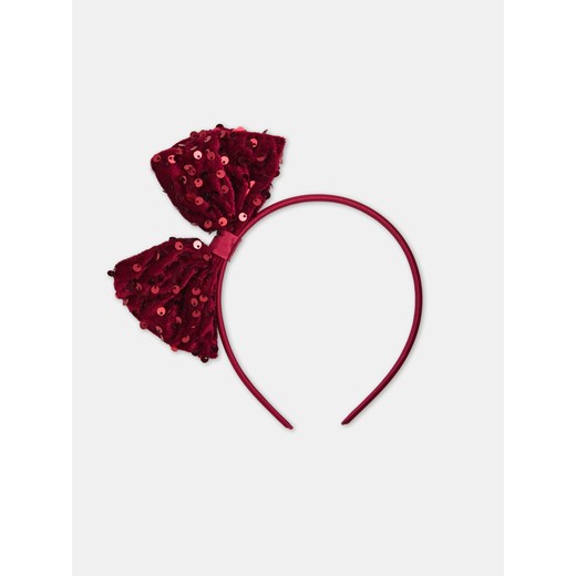 Sinsay - Opaska na głowę z kokardą - bordowy Sinsay One Size Sinsay