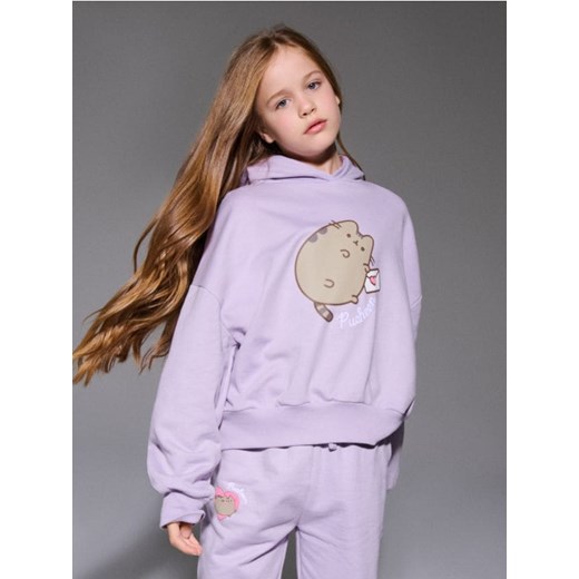 Sinsay - Bluza hoodie z nadrukiem Pusheen the Cat - fioletowy ze sklepu Sinsay w kategorii Bluzy dziewczęce - zdjęcie 186773664