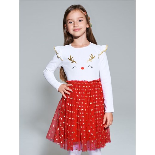 Sinsay - Sukienka babydoll z motywem świątecznym - wielobarwny ze sklepu Sinsay w kategorii Sukienki dziewczęce - zdjęcie 186773713