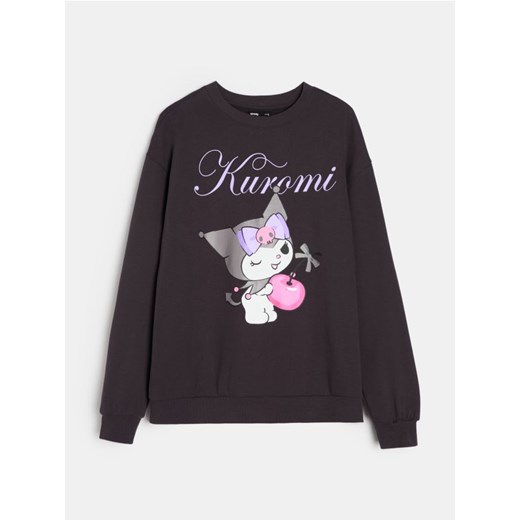 Sinsay - Bluza crewneck z nadrukiem Kuromi - szary Sinsay L Sinsay