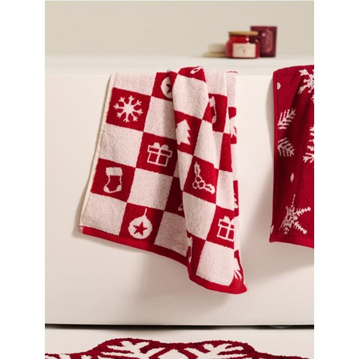 Sinsay - Ręcznik ze świątecznym motywem - czerwony ze sklepu Sinsay w kategorii Ręczniki - zdjęcie 186773790