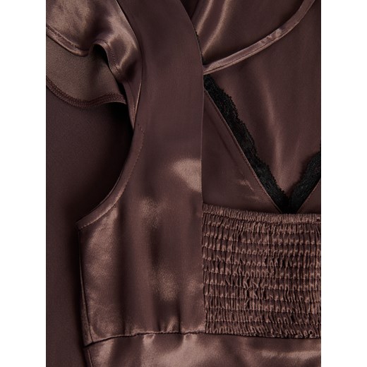 Reserved - Sukienka z wiskozy - brązowy Reserved S Reserved