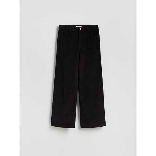 Reserved - Sztruksowe spodnie - ciemnobrązowy - id: ZR477-89X - marki Reserved - 186774100 Reserved - Sztruksowe spodnie - ciemnobrązowy ze sklepu Reserved w kategorii Spodnie damskie - zdjęcie 186774100