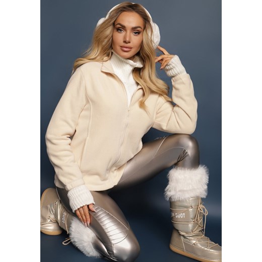 Jasnobeżowy Casualowy Polar Dannira ze sklepu renee.pl w kategorii Bluzy damskie - zdjęcie 186775543