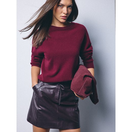 Mohito - Wełniany burgundowy sweter - burgundowy Mohito XL Mohito