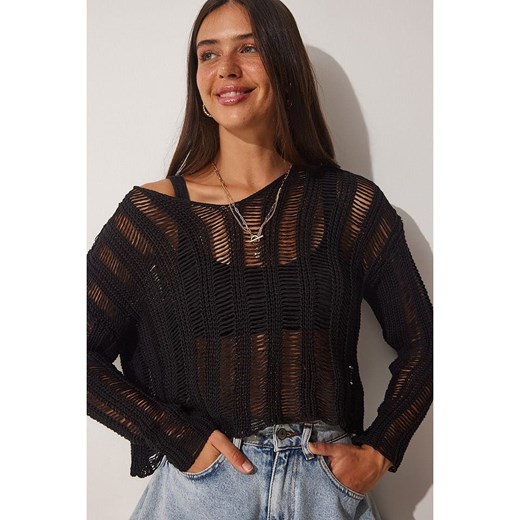 Happiness Istanbul Sweter w kolorze czarnym Happiness Istanbul S/M okazyjna cena Limango Polska