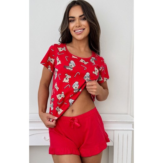 Donna świąteczna piżama damska Bear short, Kolor czerwony-wzór, Rozmiar S, Donna ze sklepu Primodo w kategorii Piżamy damskie - zdjęcie 186776710