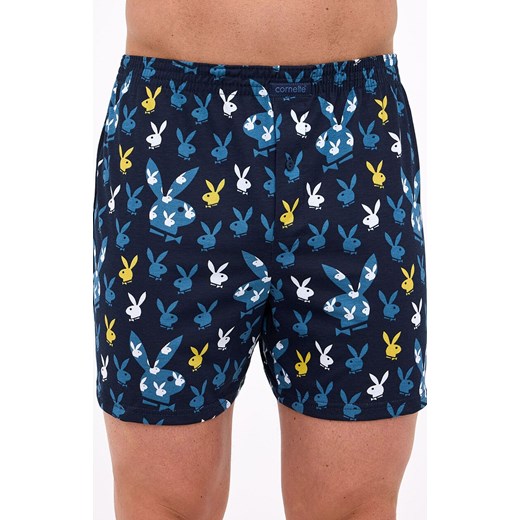 Bawełniane bokserki męskie luźne Bunnnies 001, Kolor granatowy-wzór, Rozmiar 2XL, Cornette ze sklepu Intymna w kategorii Majtki męskie - zdjęcie 186777031