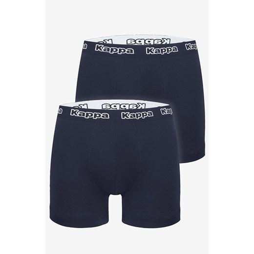 2-pack bokserki męskie bawełniane granatowe z logowaną gumą Kappa K1211, Kolor granatowy, Rozmiar XL, Kappa ze sklepu Intymna w kategorii Majtki męskie - zdjęcie 186777174