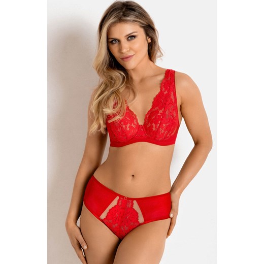 Czerwone koronkowe figi damskie Jasmin 19152, Kolor czerwony, Rozmiar L, Mediolano ze sklepu Intymna w kategorii Majtki damskie - zdjęcie 186777281