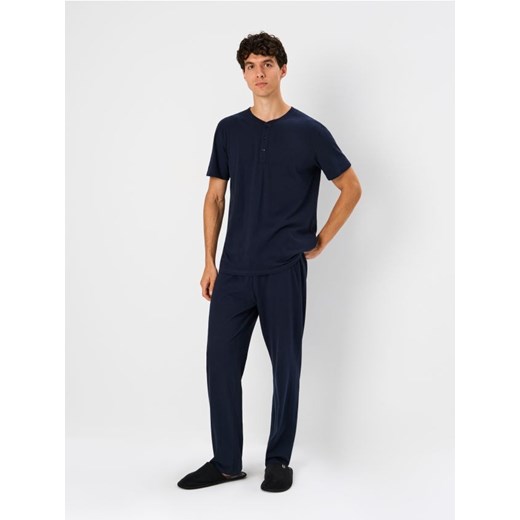 Sinsay - Piżama dwuczęściowa - granatowy ze sklepu Sinsay w kategorii Piżamy męskie - zdjęcie 186777761