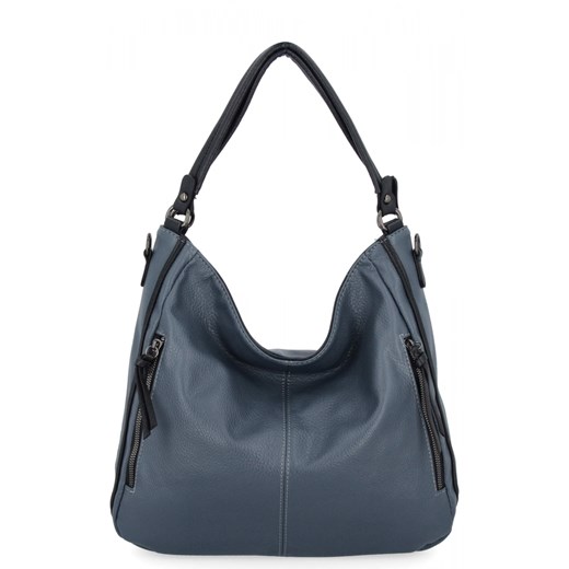 Uniwersalna Torebka Damska XL Na Co Dzień firmy Hernan HB0379 Jasno Niebieska/Granatowa ze sklepu PaniTorbalska w kategorii Torby Shopper bag - zdjęcie 186778064