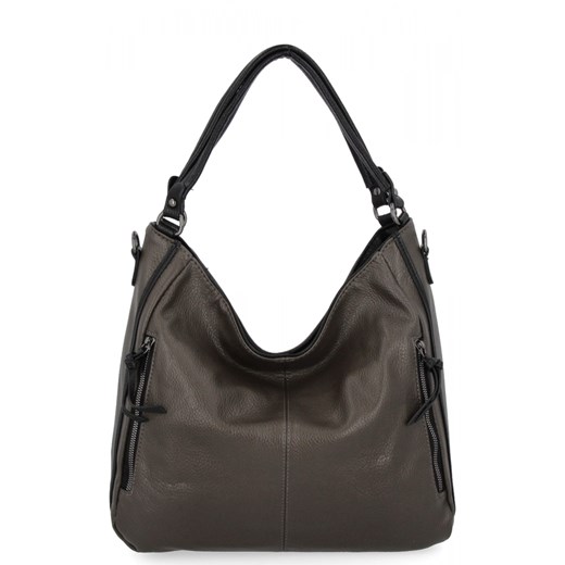 Uniwersalna Torebka Damska XL Na Co Dzień firmy Hernan HB0379 Szara/Czarna ze sklepu PaniTorbalska w kategorii Torby Shopper bag - zdjęcie 186778111