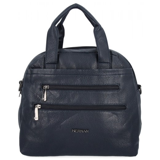 Uniwersalna Torebka Damska 2 Komory firmy Hernan 50908 Granatowy ze sklepu PaniTorbalska w kategorii Torby Shopper bag - zdjęcie 186778162
