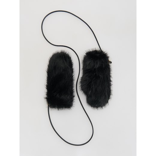 Reserved - Rękawiczki ze sztucznego futerka - czarny - id: 312GX-99X - marki Reserved - 186778572 Reserved - Rękawiczki ze sztucznego futerka - czarny ze sklepu Reserved w kategorii Rękawiczki damskie - zdjęcie 186778572