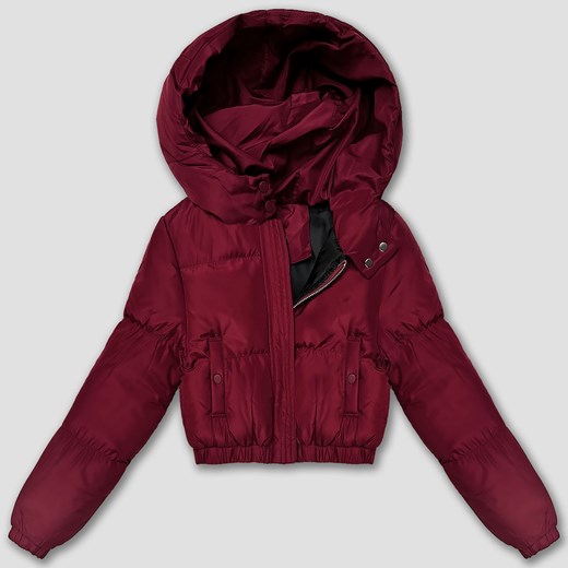 Krótka kurtka zimowa puffer J Style bordowa mat (5M3360-1) ze sklepu goodlookin.pl w kategorii Kurtki damskie - zdjęcie 186778611