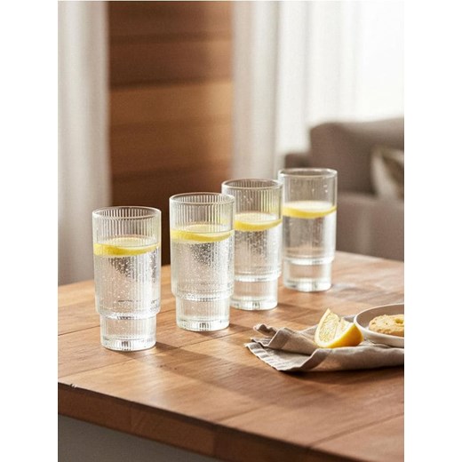 Sinsay - Ryflowane szklanki 4 pack - biały ze sklepu Sinsay w kategorii Szklanki - zdjęcie 186778751