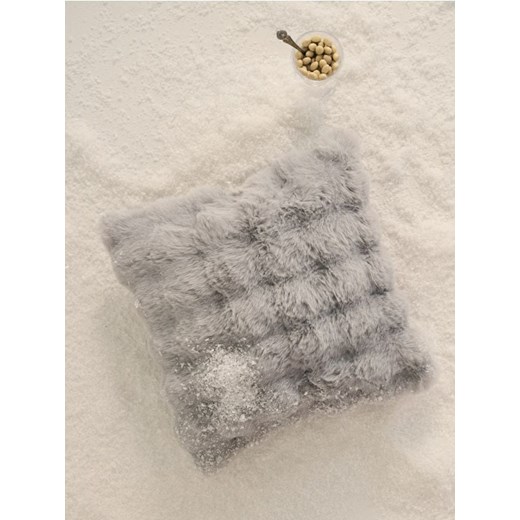 Sinsay - Poszewka na poduszkę ze sztucznym futerkiem - szary ze sklepu Sinsay w kategorii Poszewki na poduszki - zdjęcie 186780882