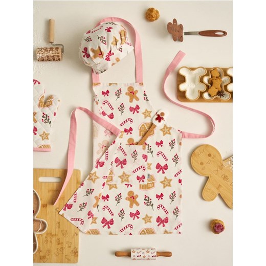 Sinsay - Zestaw fartuch i czapka - różowy ze sklepu Sinsay w kategorii Fartuchy kuchenne - zdjęcie 186780941