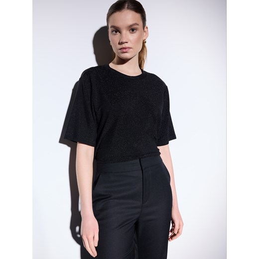 Mohito - Czarna bluzka z metaliczną nitką - czarny Mohito M Mohito