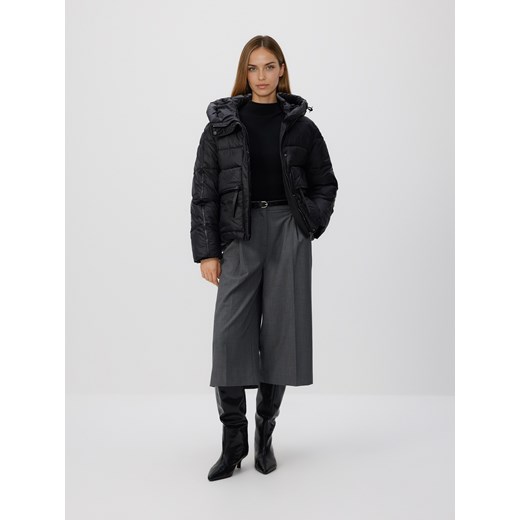 Reserved - Pikowana kurtka z kapturem - czarny Reserved M Reserved