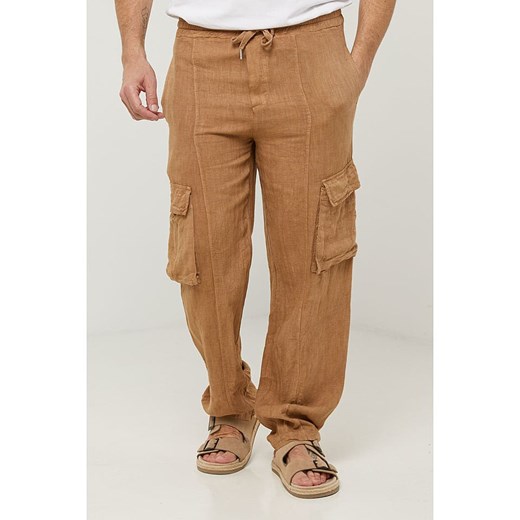 Lin Passion Lniane bojówki w kolorze jasnobrązowym Lin Passion M/L promocyjna cena Limango Polska