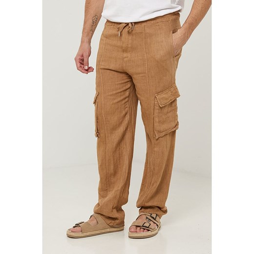 Lin Passion Lniane bojówki w kolorze jasnobrązowym Lin Passion M/L wyprzedaż Limango Polska