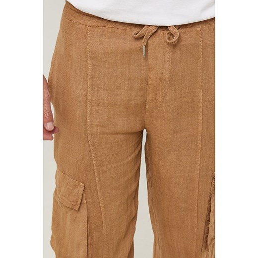 Lin Passion Lniane bojówki w kolorze jasnobrązowym Lin Passion M/L okazja Limango Polska