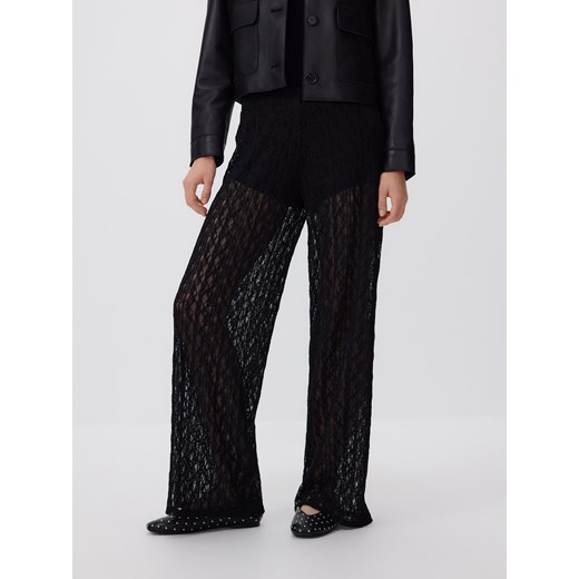 Reserved - Koronkowe spodnie - czarny ze sklepu Reserved w kategorii Spodnie damskie - zdjęcie 186782910